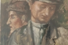 Contadini 19__  - Olio su carta