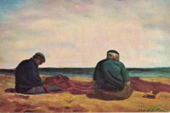 Riparazione delle reti - 1973 - Olio su tela - 50 x 70