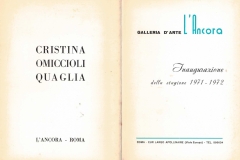 Catalogo mostra - Galleria L'ancora  - Roma - 1971