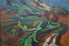 Natura morta con Carciofi e cipollotti - Olio su tela - 1954 - 50 x 60