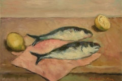 Pesci - 1974 - Olio su tela - 35 x 40