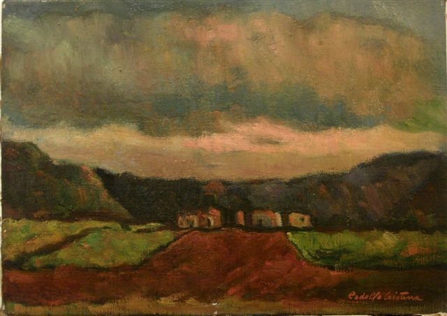 Paesaggio al tramonto - 1973 - Olio su tela - 50 x 70