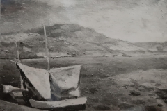 Barche  in rada - 1953 - Olio su tela