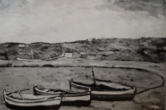 Barche in secca - 1953 - Olio su tela