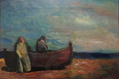 Barche in secca  - 1964 - Olio su tela