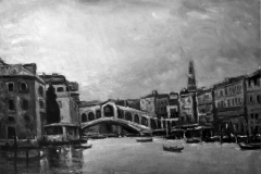 Venezia ponte di Rialto - 1974 - Olio su tela