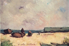 Barche in secca - 1972 - Olio su tela - 20 x 30